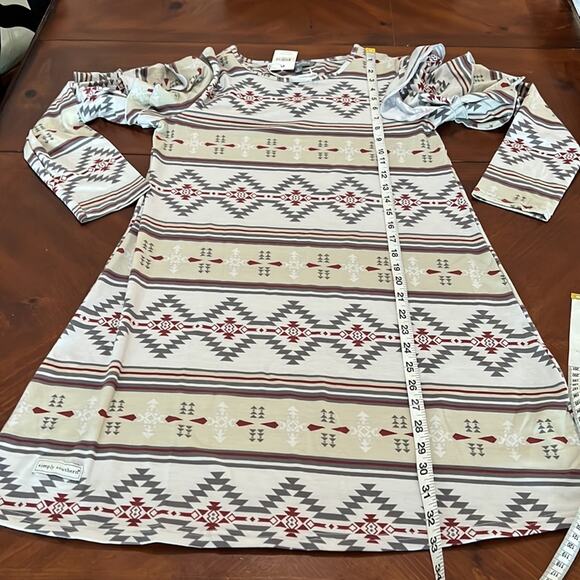 NWT Simply Southern Aztec Print Knit Dress Woman Size Small Mini Aline - Picture 9 of 9